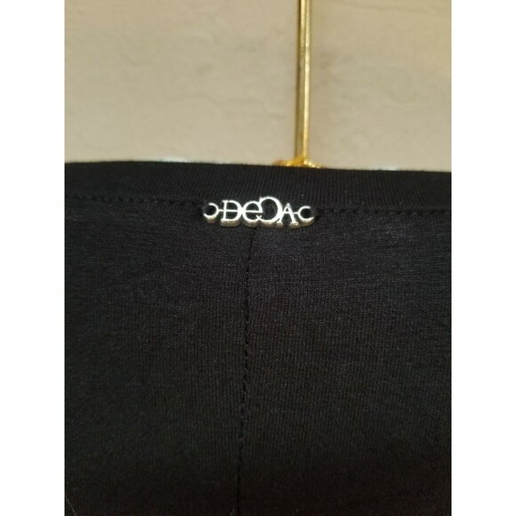 Deca Womens Long Sleeves Top V  Asymmetric Hem Tunic Size 1 Gray Black France - Picture 3 of 7